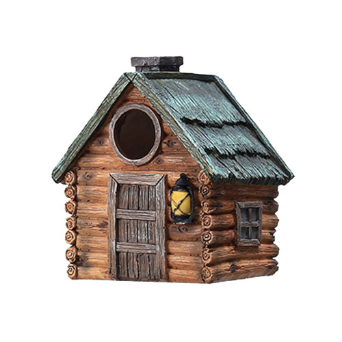 Vogelhuisje van hars, bruin, 1 stuk 1