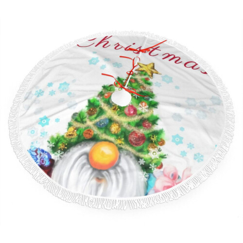 Weihnachtsbaumrock mit Fransen und Spitze, 91 cm 1
