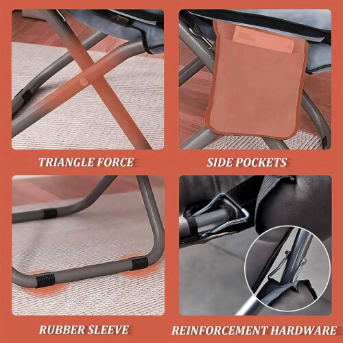 Moderner Lounge-Sessel mit Hocker und Seitentasche 2