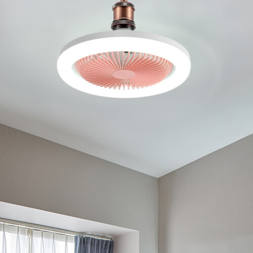 Ventilador de teto YOBOLK com luz LED, 10,2 polegadas, perfil baixo 1