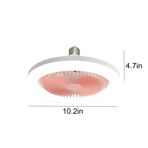 Ventilador de teto YOBOLK com luz LED, 10,2 polegadas, perfil baixo 2