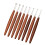 8Pcs Aluminium Crochet Hook for Knitting Ergonomic Wood Handle 1