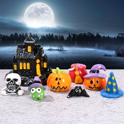 Halloween mini cartoon statue ghost pumpkin bat 3 pcs 1