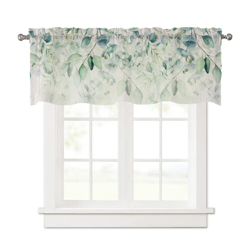 Elegant Green Leaf Designs Window Drape For Apartment-137 45