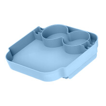 Stevig kunststof dienblad met beveiligde bekerringen en-Blauw