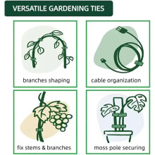 200PCS Garden PlantTies with Hook & Loop - Reusable Adjustable Nylon Straps for Vines, Tomatoes, Stems,Plant Support