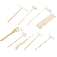 9-Piece Garden Rake Set WoodTools for Desktop and Home Office Decoration