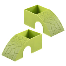 2Pcs Reptiles Hideouts Place Basking Tunnel Cave-Fruit green