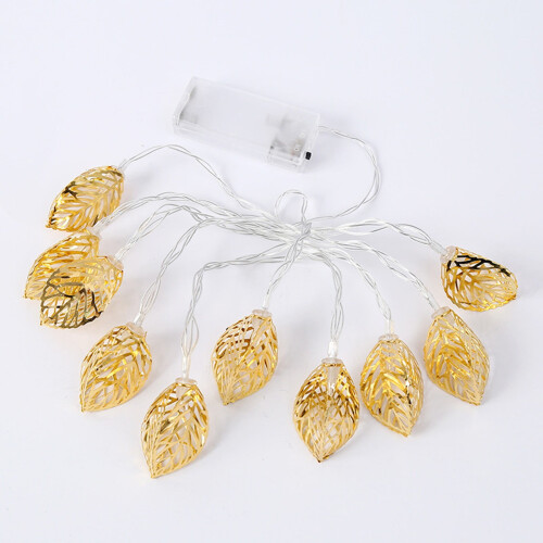Warm White LED Christmas String Lights 3D Hollow Leaf 1