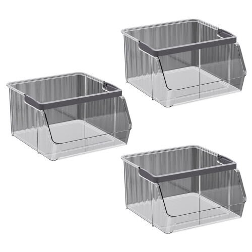 Conteneurs de rangement empilables peu encombrants, 3-Clair