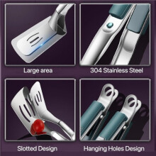 Stainless Steel Steak Clip Grill Clamp Cooking Tongs Barbecue Spatula Clip for Flipping Steak Fish Bread Kitchen Tool
