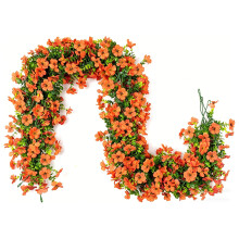 Bendable Artificial Leaves Flower Plant 1.8Meter-sunset red