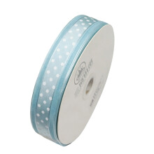 Beau ruban d'organza de 2,5 cm Ă pois pour la couture et-Bleu
