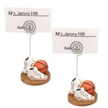 2 stuks basketbalschoen vorm naam kaarthouder notitie memo