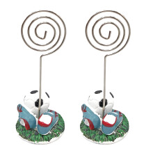 2Pcs Soccer Cleat Card Holder Iron Wire Photo Stand With Resin