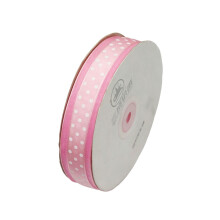 Delicate Colorful Round Dot Ribbon Perfect For Making Bows-Pink