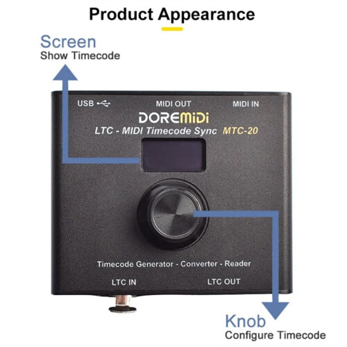 DOREMiDi LTC-MIDI Timecode Synchronizer MA Console Reaper Software MMC Control MTC-20