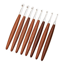 8-teilige ergonomische Häkelnadel mit Holzgriff, Häkelnadel zum