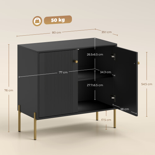 Homcom HOMCOM Modern Sideboard Buffet Cabinet with Fluted Doors, Coffee Bar Cabinet 2