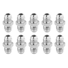 Hydraulic Hose Adapter, 3/8" JIC Male - 3/8" JIC Male, JIC 37 Flare Straight Union Fitting - 10 Pack