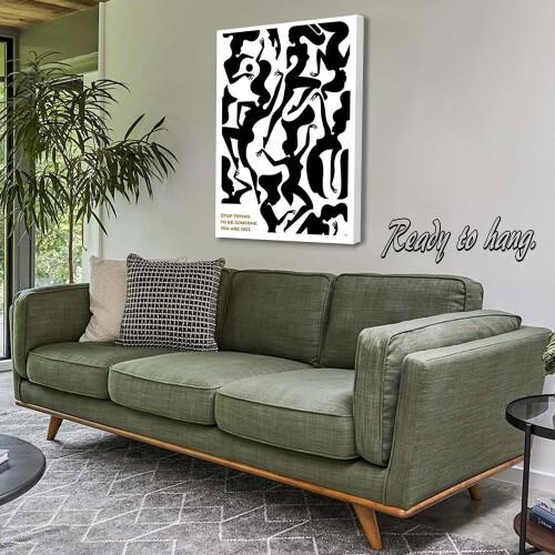 Conjunto de telas artísticas abstratas com mulher em preto e branco, 40,6 x 61 cm (16 x 24 polegadas) 1