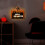 Décoration de porte citrouille en bois, LED multicolore 4