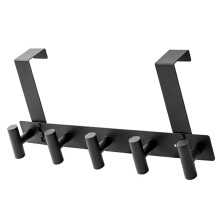 Multipurpose Curved Design Over The Door Hooks 5 Pieces-Black