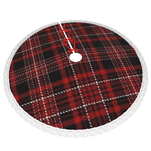 Kerstboomrok 122 cm (48 inch) geruit polyester 2
