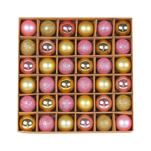 Christmas Tree Ornaments Gold Pink 36PC 1