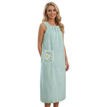 Womens Winter Bath Towel Corals Fleece Fabric Soft And-Green