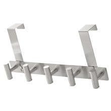 Modernes Türhänger-Set mit dünnem Profil und 5 Haken mit-Silber