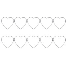 Pack Of 10 Dream Catcher Metal Rings Heart Shaped-150mm