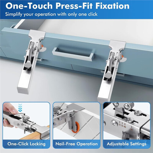 Adjustable Drawer Fixing Clamp Drawer Panel Front Installation Clamps Fixing Clips with 2pcs Replaceable Clip 1