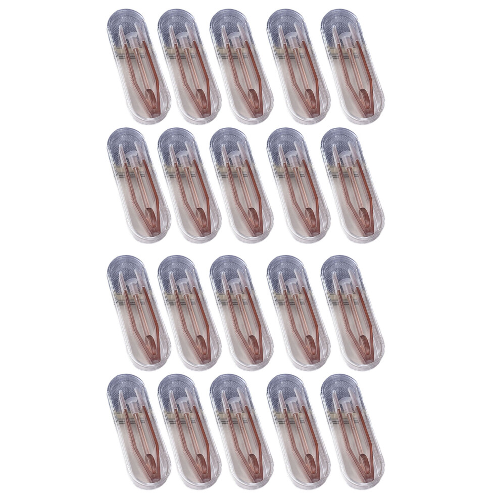 20Pcs Contact Lenses Tweezers And Suction Cup Wearing-Brown 7754002218910