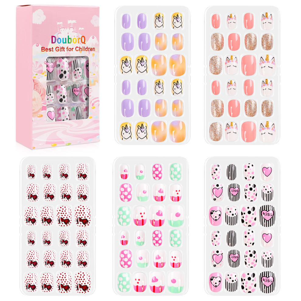 (NT30-4) 120 pieces of children's nail polish cute children's manicure fake nail polish set