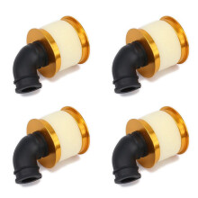 4X Spugna Filtro Aria Aperta Lega Alluminio 04104 per 1/10 RC Hobby Model Nitro Car, Oro