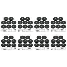 64Pack Rubber Coated Magnet Neodymium Magnet Base with Rubber Coating Ø 43mm Anti Scratch Magnet M6 Male Thread Black
