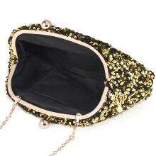 Zeitgenössische Handtasche mit Metallakzent,-Pailletten golden