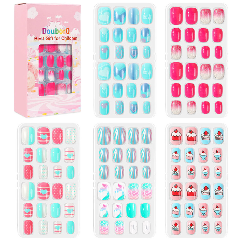(NT30-15) 120 pieces of children's nail polish cute children's manicure fake nail polish set