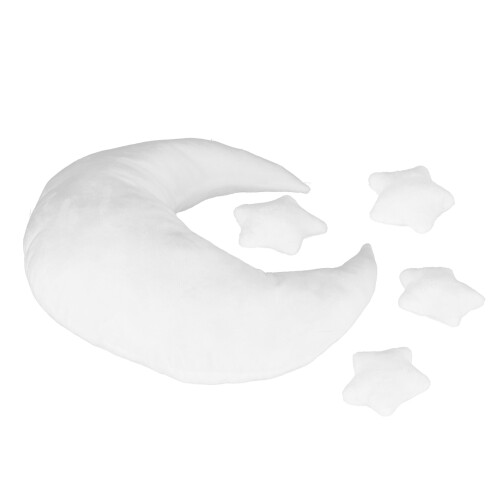 Almohada Luna 40x20 cm Terciopelo blanco + algodón PP