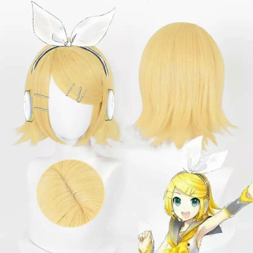 Περούκα Συνθετική Μαλλιά Anime Kagamine Rin/len Περούκα Cosplay 30cm Κοντή Χρυσή Κίτρινη Π 2