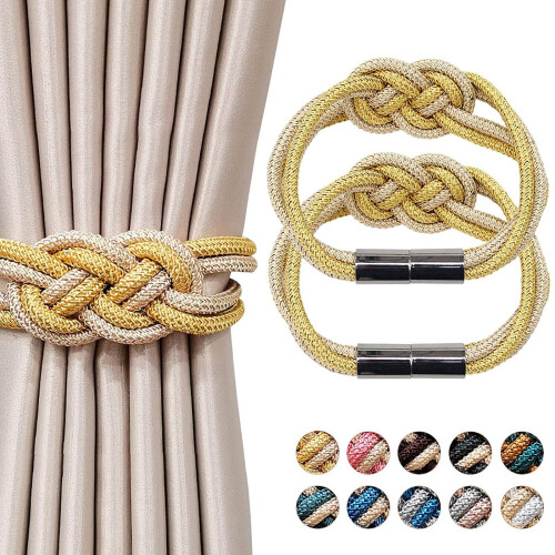 2er-Pack gelbe Raffhalter aus Polyester für Gardinen, 48 cm 1