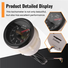 A40Z-52MM Electrical Tachometer 0-8000 RPM 2 Inch RPM Gauge Tacho Meter for 2 3 4 5 6 Cylinder Gasoline Engine Car Boat
