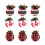Red Plaid Cloth Bag 8cm Foam Tree Hanging Decoration 2