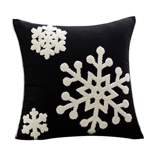 Housse de coussin de Noël 45x45cm Lin noir 1