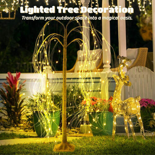 Lighted Willow Tree 4ft with 180 LED Lights White 2
