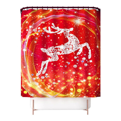 Kerstdouchegordijn 71x71 inch polyester 1