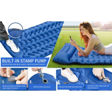 Ultralight Inflatable Camping Sleeping Pad with Built-in Pillow & Foot Pump for Outdoor Comfort