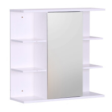 Armario de baño con espejo de pared, 8 estantes