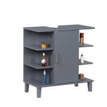 Waschtischunterschrank mit Tür und 6 offenen Regalböden